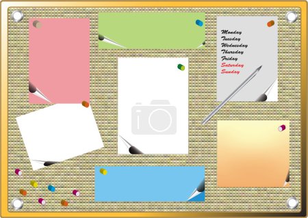 Photo for Bulletin board with empty stickers and pins, mosaic - Royalty Free Image