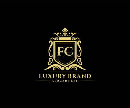 caligrafía femenina floral dibujado a mano heráldico monograma antiguo estilo vintage diseño de logotipo de lujo Vector Premium