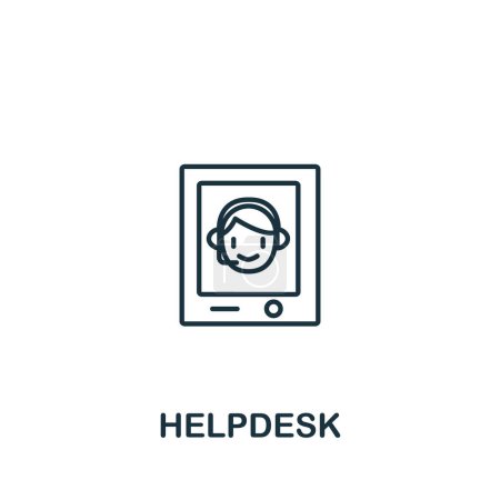 Ilustración de Icono del servicio de atención al cliente de la colección. Símbolo de asistencia de elemento de línea simple para plantillas, diseño web e infografías. - Imagen libre de derechos