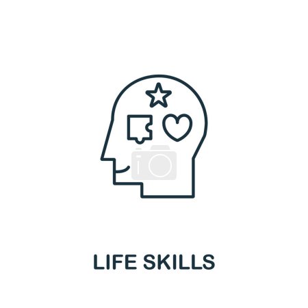 Ilustración de Icono de habilidades para la vida. Símbolo de habilidades de vida de elemento de línea simple para plantillas, diseño web e infografías. - Imagen libre de derechos