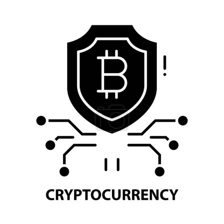 Ilustración de Icono criptomoneda, signo de vector negro con movimientos editables, ilustración de símbolo de concepto - Imagen libre de derechos