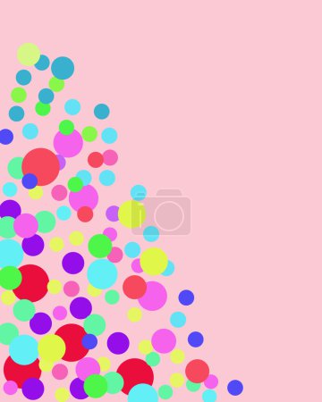 Photo for Abstract colorful background with bright circles on pink background. Colorful blots and stains. Colorful circle pattern background. Colorful abstract background for birthday card. - Royalty Free Image