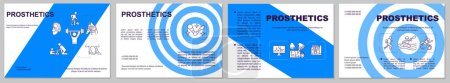 Ilustración de Plantilla de folleto de prótesis. La tecnología reemplaza la parte del cuerpo perdida. Folleto, folleto, folleto impreso, diseño de portada con iconos lineales. Diseños vectoriales para presentación, informes anuales, páginas de publicidad - Imagen libre de derechos