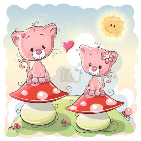 Dos gatitos de dibujos animados
