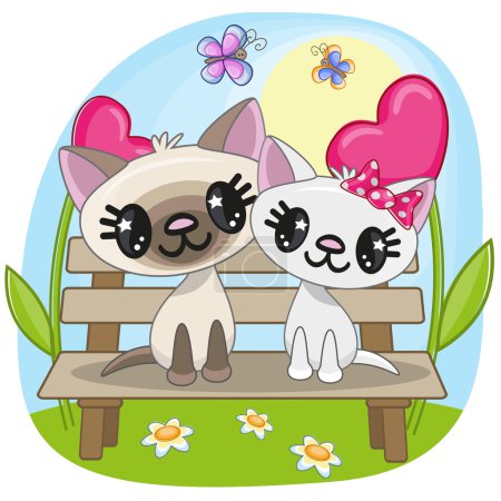 Illustration for Valentine card with Lovers Cat - Royalty Free Image