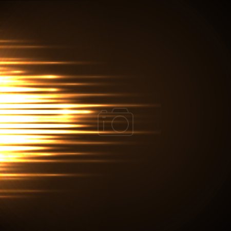Ilustración de Diseño abstracto con líneas de neón detrás de fondo oscuro - Imagen libre de derechos