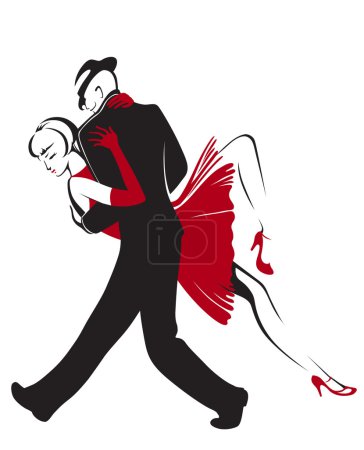 Ilustración de Sensual bailando tango pareja - Imagen libre de derechos