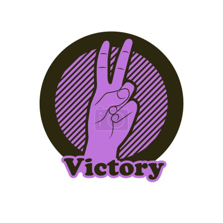 Vector Victory sign. Hand showing two fingers.