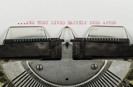 ...and they lived happily ever after word printed on an old typewriter