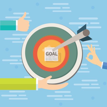 Illustration for Business goals target concept vector illustration flat - Royalty Free Image