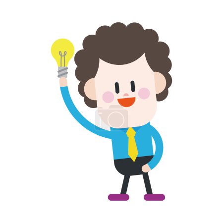 Ilustración de Diseño de ilustración de caracteres. Empresario pensando dibujos animados, eps - Imagen libre de derechos