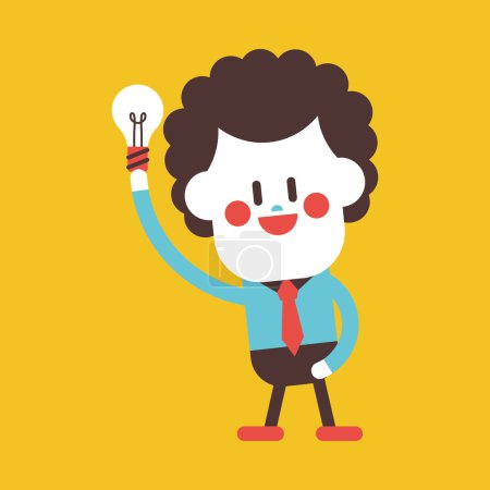Ilustración de Diseño de ilustración de caracteres. Empresario pensando dibujos animados, eps - Imagen libre de derechos