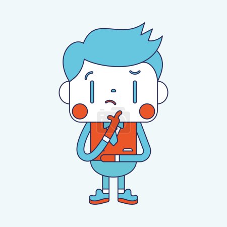 Ilustración de Diseño de ilustración de caracteres. Empresario pensando dibujos animados, eps - Imagen libre de derechos