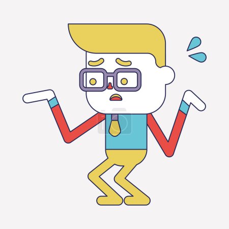 Ilustración de Diseño de ilustración de caracteres. Empresario teniendo pregunta de dibujos animados, eps - Imagen libre de derechos