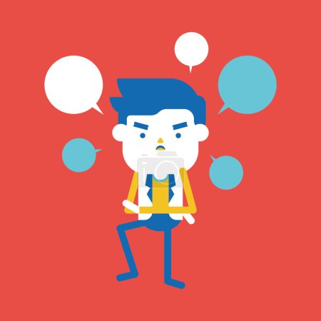 Ilustración de Diseño de ilustración de caracteres. Empresario teniendo pregunta de dibujos animados - Imagen libre de derechos