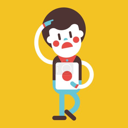 Ilustración de Diseño de ilustración de caracteres. Empresario teniendo pregunta de dibujos animados - Imagen libre de derechos