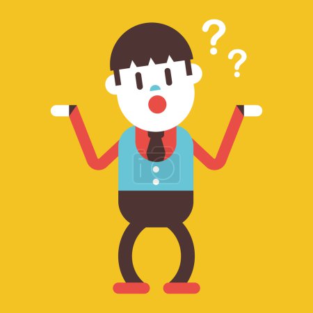 Ilustración de Diseño de ilustración de caracteres. Empresario teniendo pregunta de dibujos animados - Imagen libre de derechos