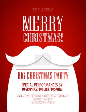 Cartel de fiesta de Navidad. Ilustración vectorial
