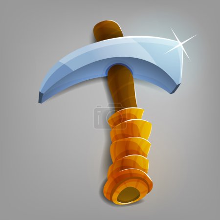 Illustration for Cartoon pickaxe. Vector illustration. - Royalty Free Image