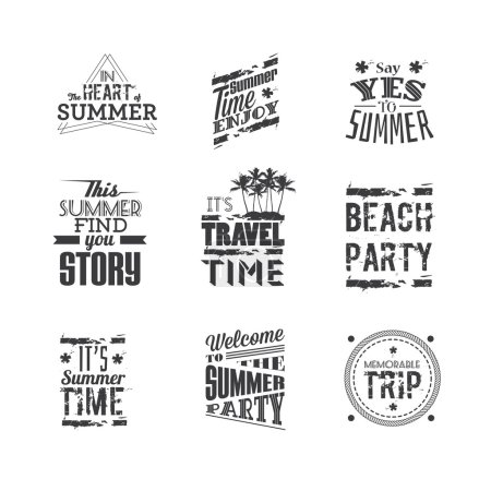 "Summer Holidays", typography design elements