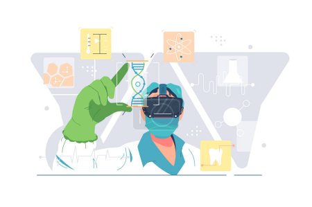 Ilustración de Impulso de la inspiración e innovadora idea de negocio vector ilustración. Fórmula, descubre en laboratorio de estilo plano. Idea revolucionaria, concepto de ciencia - Imagen libre de derechos