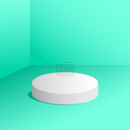 fondo de estudio verde. Soporte de producto 3D renderizado.