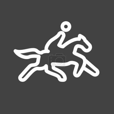 Ilustración de Caballo jinete, pony, montar a caballo, imagen vector icono de la raza. También se puede utilizar para deportes, fitness, recreación. Adecuado para aplicaciones web, aplicaciones móviles y medios impresos - Imagen libre de derechos