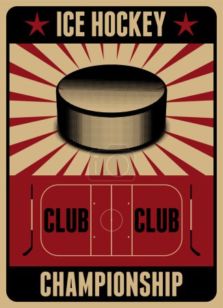 Cartel tipográfico estilo vintage de Ice Hockey. Ilustración de vectores retro
.
