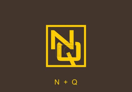 Ilustración de Colorido del diseño inicial de la letra de NQ - Imagen libre de derechos