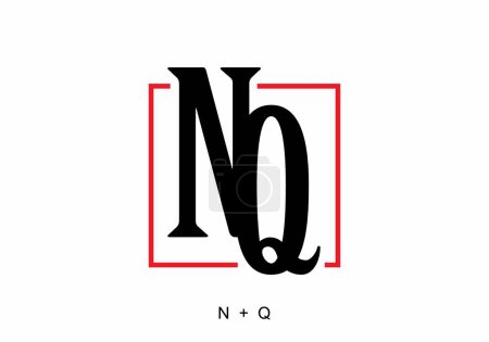 Ilustración de Colorido del diseño inicial de la letra de NQ - Imagen libre de derechos
