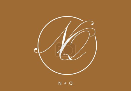 Ilustración de Colorido del diseño inicial de la letra de NQ - Imagen libre de derechos