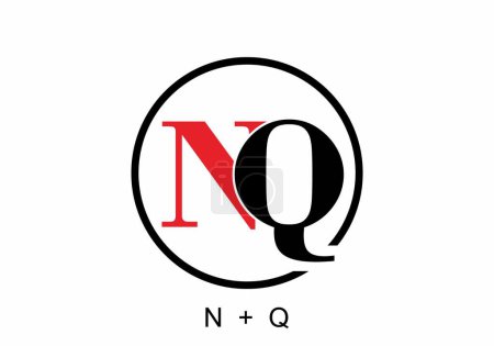 Ilustración de Colorido del diseño inicial de la letra de NQ - Imagen libre de derechos