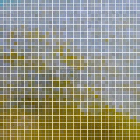 vector abstracto pixel cuadrado fondo de mosaico - marrón y azul