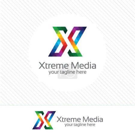 Ilustración de Empresa corporativa carta X logo design vector. Plantilla de vector de logotipo de letra X colorida. Letra X logotipo para la tecnología
. - Imagen libre de derechos