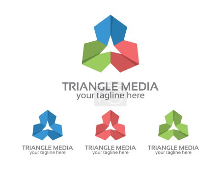 Ilustración de Vector de diseño de logotipo de triángulo abstracto para la identidad corporativa empresarial. Diseño plano simple y limpio triángulo icono vector
. - Imagen libre de derechos