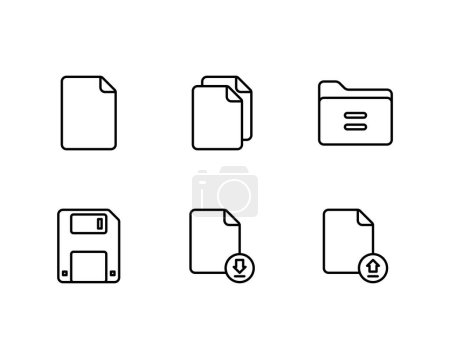 Téléchargez les illustrations : Ensemble d'icônes Fichiers et documents. illustration vectorielle - en licence libre de droit