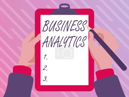 Photo for Text caption presenting Business Analytics, Business showcase methodical exploration of an organization s is data Playing Keyboard Typing Game, Creating And Processing Digital Documents - Royalty Free Image