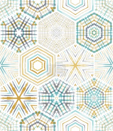 Illustration for Vector ethnic textile boundless background. Boundless background can be used for web page backgrounds, wallpapers and invitations. - Royalty Free Image