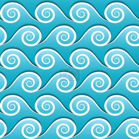 Modèle sans couture des vagues bleues. Fond vectoriel .