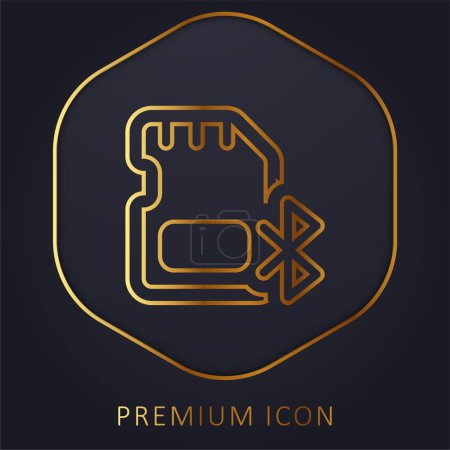 Illustration for Bluetooth golden line premium logo or icon - Royalty Free Image