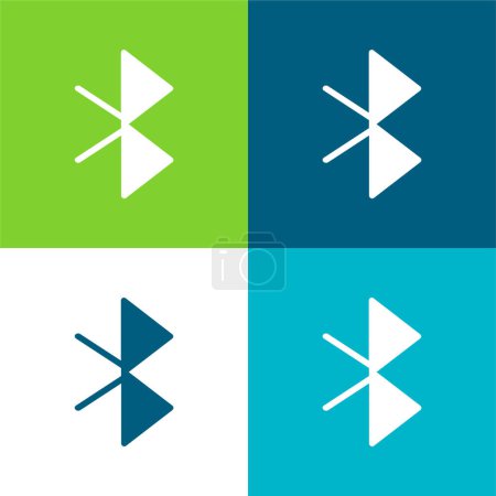 Ilustración de Bluetooth Plano de cuatro colores mínimo icono conjunto - Imagen libre de derechos