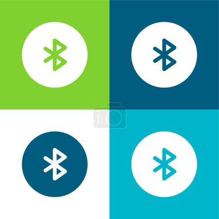 Ilustración de Bluetooth Plano de cuatro colores mínimo icono conjunto - Imagen libre de derechos