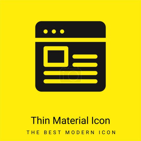 Ilustración de Blog mínimo icono de material amarillo brillante - Imagen libre de derechos