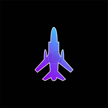 Army Airplane Bottom View blue gradient vector icon