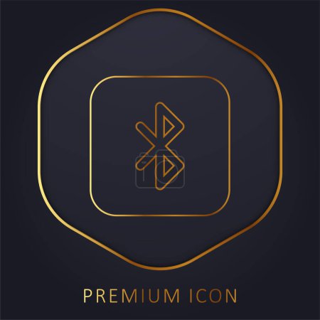 Ilustración de Logo o icono de la línea dorada Bluetooth - Imagen libre de derechos