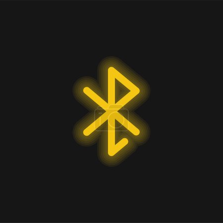 Ilustración de Bluetooth amarillo brillante icono de neón - Imagen libre de derechos