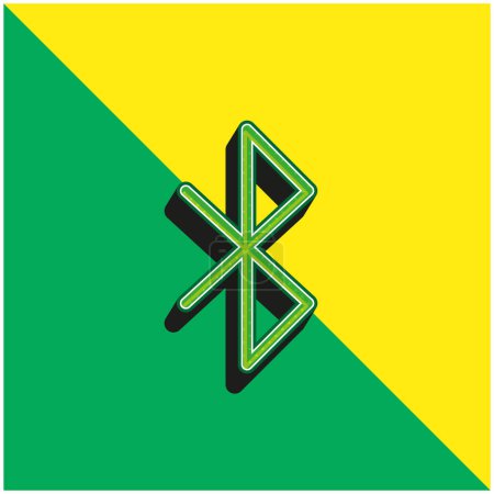 Ilustración de Bluetooth verde y amarillo moderno vector 3d icono del logotipo - Imagen libre de derechos