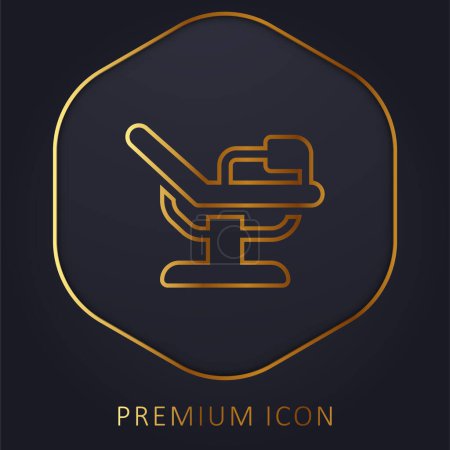 Birth Bed golden line premium logo or icon