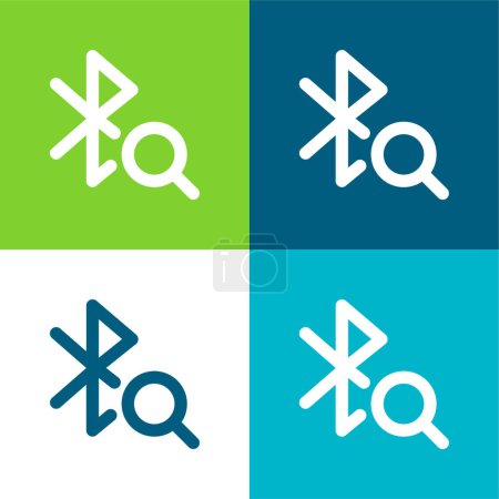 Ilustración de Bluetooth Plano de cuatro colores mínimo icono conjunto - Imagen libre de derechos