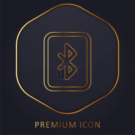 Ilustración de Logo o icono de la línea dorada Bluetooth - Imagen libre de derechos